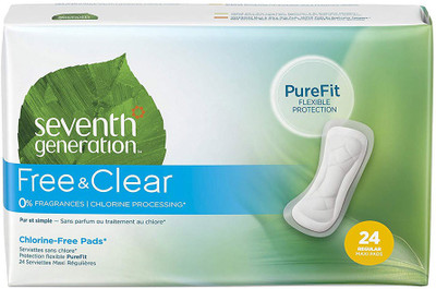 

Seventh Generation Maxi Pads, Regular Absorbency, Free & Clear, 24 count (Pack of 12) Sanitary Pad(Pack of 24)