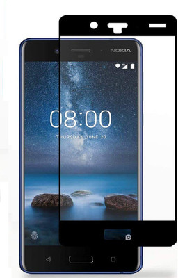 SAVD Tempered Glass Guard for Nokia 8 Edge TO Edge Curved Glass Guard Tempered Screen Protector High Premium Quality 9H Hardness 0.3mm Ultra Clear (Black)(Pack of 1)