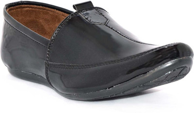 

Blue Pop Mens And Boys Patent Leather PVC Sole Loafers Black Color Loafers For Men(Black