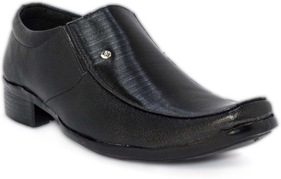 

Blue Pop Mens And Boys Synthetic TPR Sole Formal Black Color Slip On For Men(Black