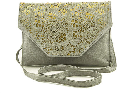 

VOAKA Women Casual Silver Canvas Sling Bag