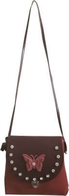 

Hims Women Casual Brown, Tan PU Sling Bag