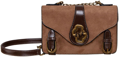 

peaubella Women Casual Brown Synthetic Leather Sling Bag