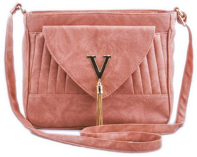 

VOAKA Women Casual Pink Canvas Sling Bag