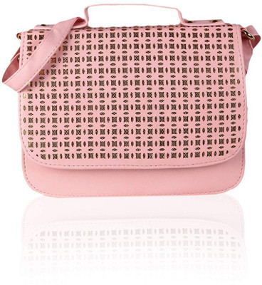 

VOAKA Women Casual Pink Canvas Sling Bag