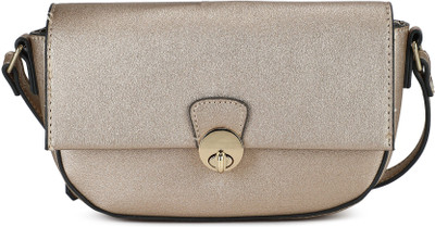 

Accessorize Women Casual Gold PU Sling Bag