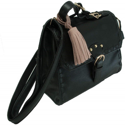 

Options Women Casual Black Synthetic Leather Sling Bag