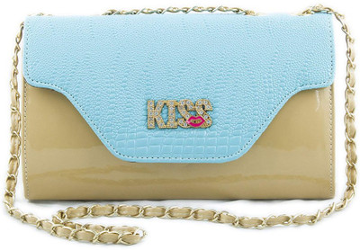 

VOAKA Women Casual Blue, Beige Canvas Sling Bag, Beige;blue