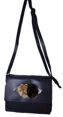 

Riya Touch Women Evening/Party Black Silk, Leatherette Sling Bag
