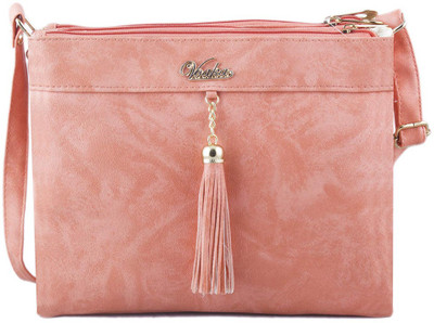 

VOAKA Women Casual Pink Genuine Leather Sling Bag