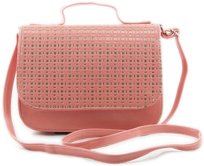 

VOAKA Women Casual Pink Canvas Sling Bag