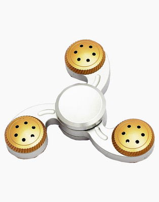 

OWO 3 Arm White & Golden Fidget Spinner Toy for Kids & Adults(White)