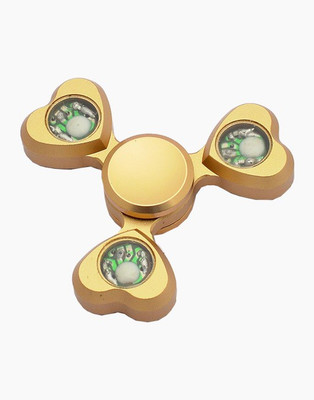 

OWO Stylish Heart Shape With Lighting Metal Gold Fidget Spinner Toy(Gold)