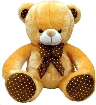 

Tiny's World Premium Sitting Bear with dotted Brown Bow - 45 cm(Brown)