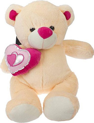 SANA TOYS Julia Bear with Heart Soft Toy Teddy Bear - 26 cm(White)