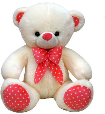 

Tiny's World Premium Sitting Bear with dotted Cream Bow - 45 cm(Cream)