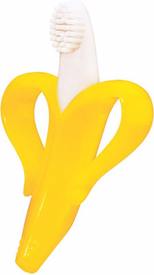

Maxbell Baby Banana Teether with Bristles Bendable Flexible 100% Safe for Infants Toddlers Easy to Hold (Yellow) Soft Toothbrush