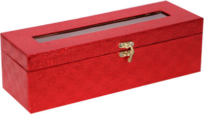 

RK Brands Faux Suede Rectangular Bangle Box Organising Bangles & other Jewellery Vanity Box(Red)