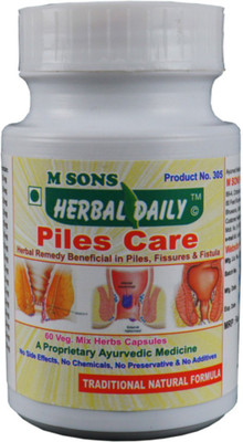 

M SONS Herbal daily Piles Care 60 Veg. Mix Herbs 500 mg Capsules(500 mg)