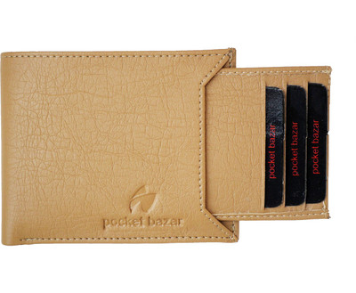 

pocket bazar Men Beige Artificial Leather Money Clip(8 Card Slots), Geige