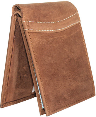 

Justrack Men Casual Brown Genuine Leather Wallet(9 Card Slots)