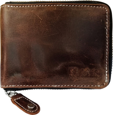 

EL MIo Men Brown Genuine Leather Wallet(3 Card Slots), Wax brown