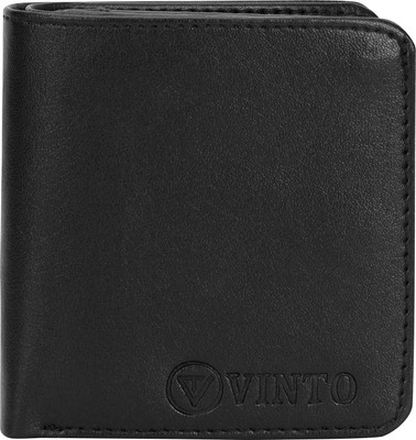 

Vinto Men Casual Black Artificial Leather Wallet(6 Card Slots), Black normal