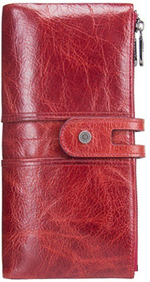 

Higar Women Maroon Genuine Leather Wallet(14 Card Slots), Maroon red