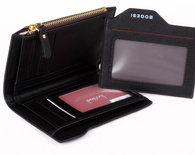 

Bogesi Men Casual Black Artificial Leather Wallet(6 Card Slots)