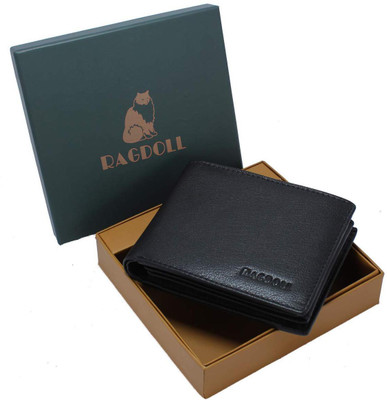 

Ragdoll Men Black Genuine Leather Wallet(6 Card Slots)