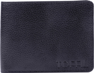

toffil Men Casual Blue Genuine Leather Wallet(6 Card Slots), Black