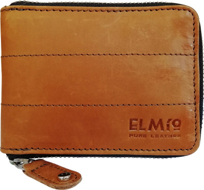 

EL MIo Men Tan Genuine Leather Wallet(3 Card Slots), Vintage tan mid stretched