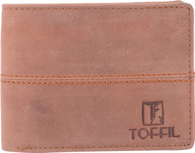 

toffil Men Casual Brown Genuine Leather Wallet(6 Card Slots), Tan