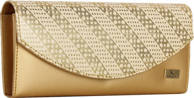 

K London Women Gold Artificial Leather Wallet(4 Card Slots), Golden