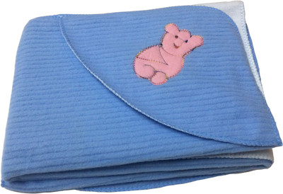 

SONAHITA Striped  Hooded Baby Blanket(Polyester, SONA5-Blue