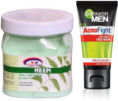

Pink Root NEEM CREAM 500G WITH GARNIER ACNO FIGHT FACEWASH(Set of 2)