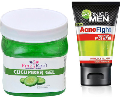 

Pink Root CUCUMBER GEL 500G WITH GARNIER ACNO FIGHT FACEWASH(Set of 2)