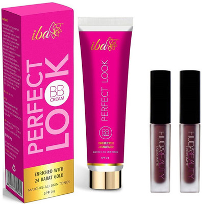 

iba halal care PERFECT LOOK BB CREAM WITH LIQUID MINI MATTE LIPSTICK PACK(Set of 3)