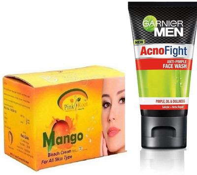 

Pink Root MANGO BLEACH 250G WITH GARNIER ACNO FIGHT FACEWASH(Set of 2)
