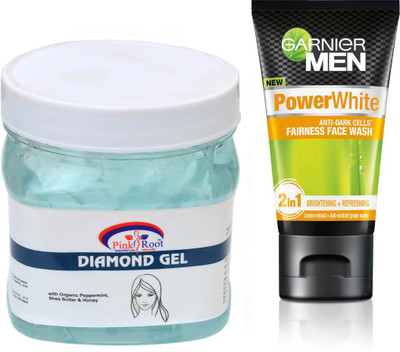 

Pink Root DIAMOND GEL 500G WITH POWER WHITE FACEWASH(Set of 2)