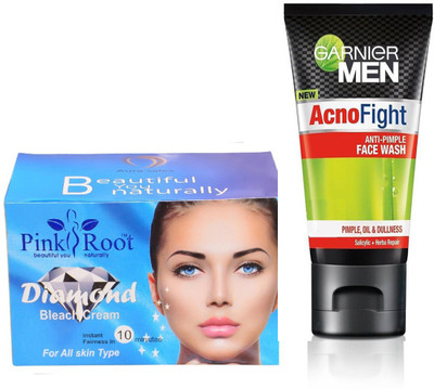 

Pink Root DIAMOND BLEACH 250G WITH GARNIER ACNO FIGHT FACEWASH(Set of 2)