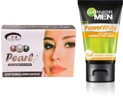 

Pink Root PEARL KIT 83G WITH GARNIER POWER WHITE FACEWASH(Set of 2)