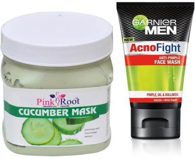 

Pink Root CUCUMBER MASK 500G WITH GARNIER ACNO FIGHT FACEWASH(Set of 2)