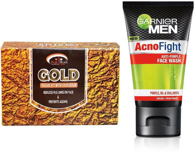 

Pink Root GOLD KIT 83G WITH GARNIER ACNO FIGHT FACEWASH(Set of 2)