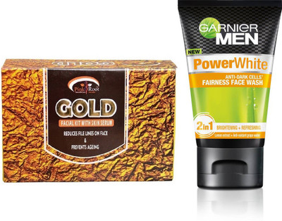 

Pink Root GOLD KIT 83G WITH GARNIER POWER WHITE FACEWASH(Set of 2)