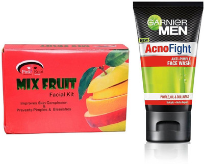 Pink Root MIX FRUIT KIT 83G WITH GARNIER ACNO FIGHT FACEWASH(Set of 2)