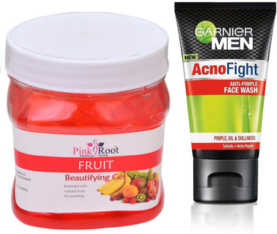 

Pink Root FRUIT GEL 500G WITH GARNIER ACNO FIGHT FACEWASH(Set of 2)