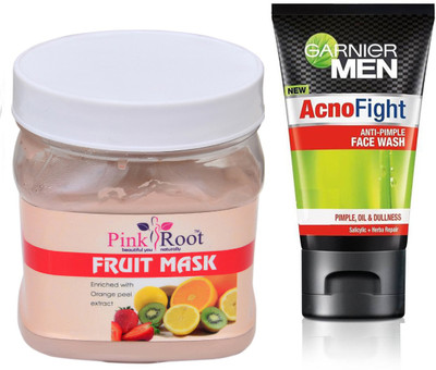 

Pink Root FRUIT MASK 500G WITH GARNIER ACNO FIGHT FACEWASH(Set of 2)