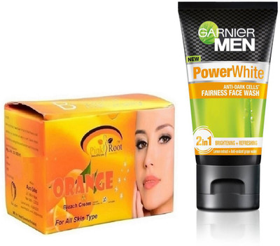 

Pink Root ORANGE BLEACH 250G WITH GARNIER POWER WHITE FACEWASH(Set of 2)