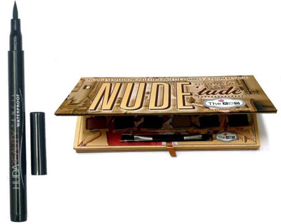 

ADS PRO NUDE EYE SHADOW PALETTE BALM TUDE WITH EXTRA PROTECTIVE WATERPROOF EYELINER(Set of 2)